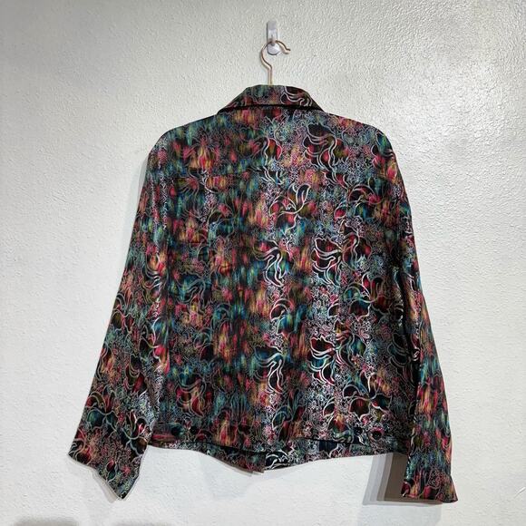 Chico's Metallic Floral Jacket Sz 3/XL - Picture 8 of 12